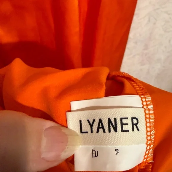 LYANER Women's Drape Cowl Neck Midi Dress, Side Slit, Sleek, Elegant Sz Large - Picture 8 of 10